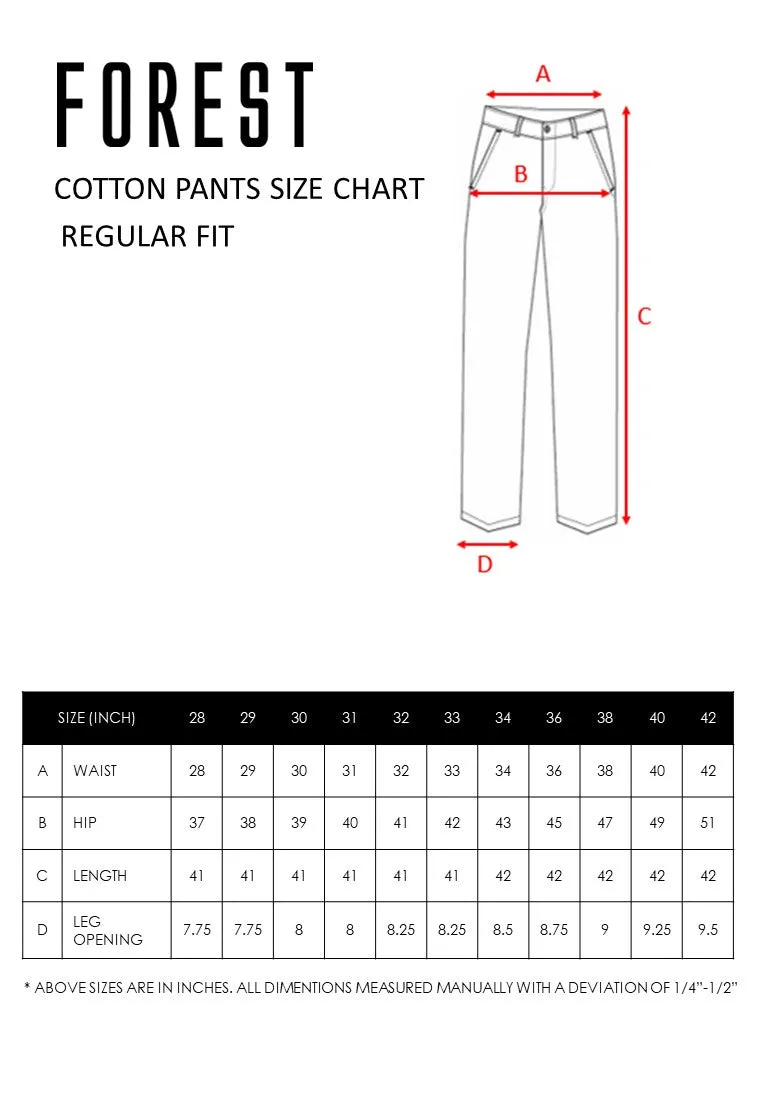 Forest Stretchable Chino Pants Trousers Straight Cut Khakis Pant Men Cotton Men Long Pants | Seluar Lelaki - 610197