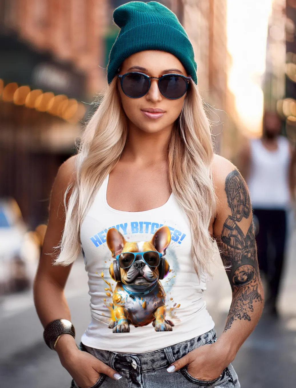 Frenchie Heyyy Bitches Work Art T-Shirts | GM TM