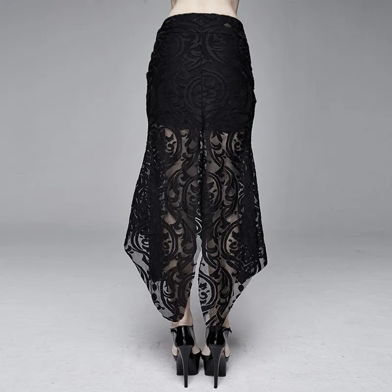 'Ghost Waltz' Gothic Patterned Fishtail Skirt