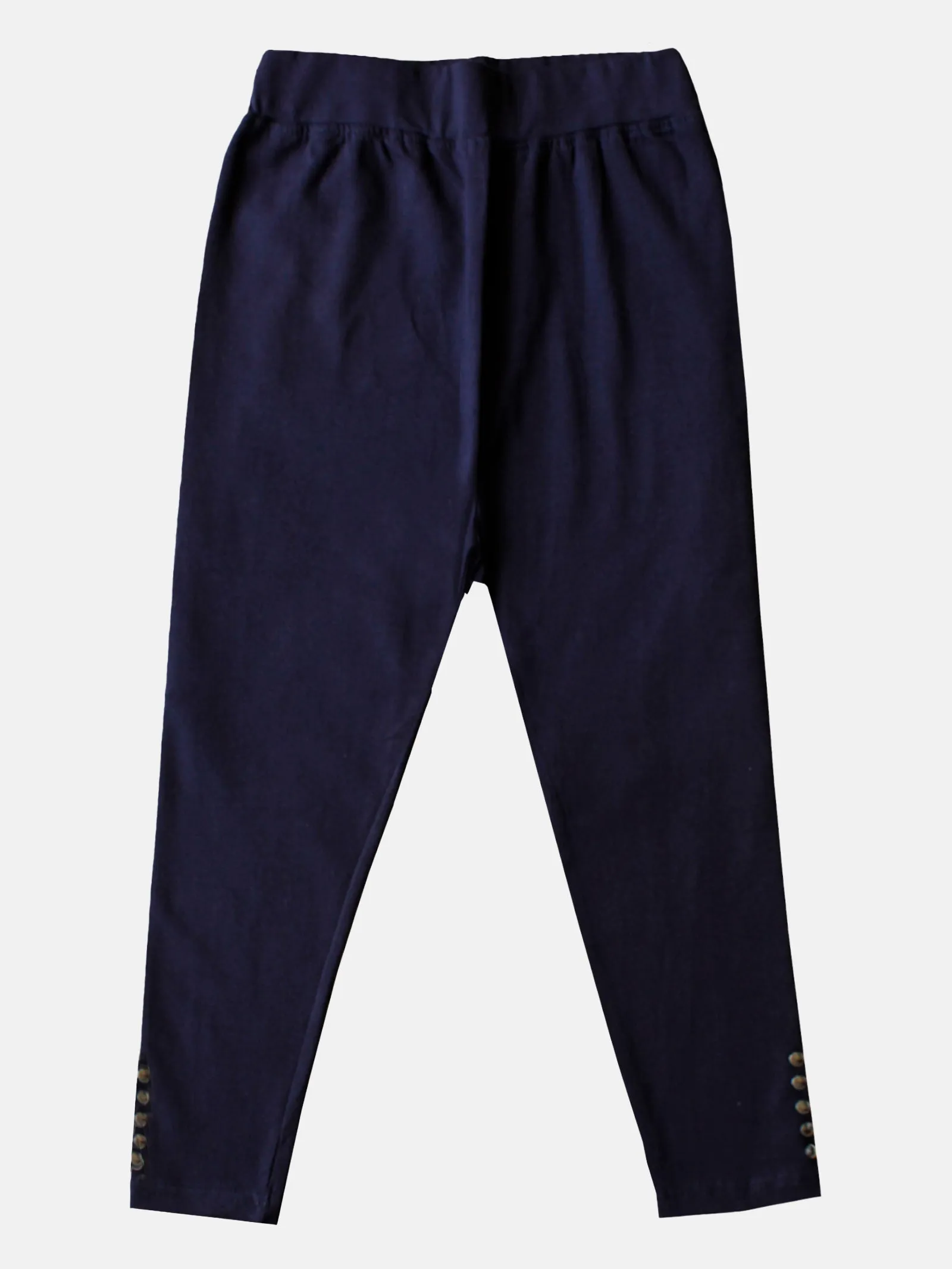Girls Solid Capri Legging With Stud Pack Of 2