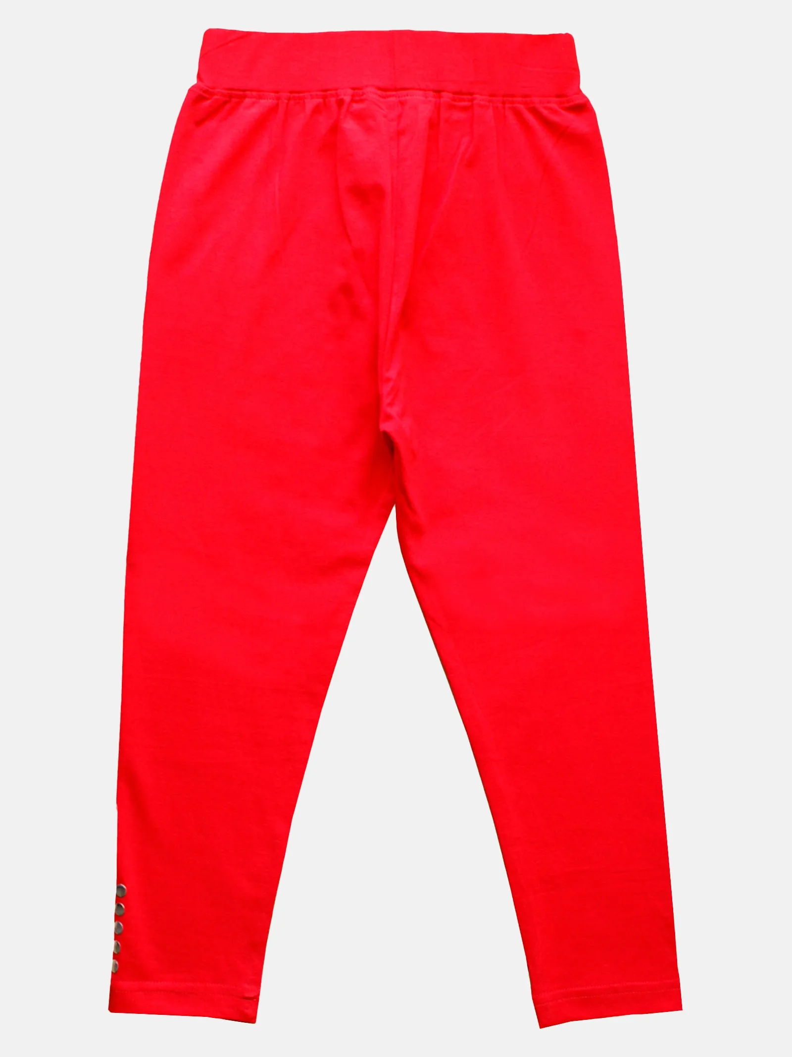 Girls Solid Capri Legging With Stud Pack Of 2