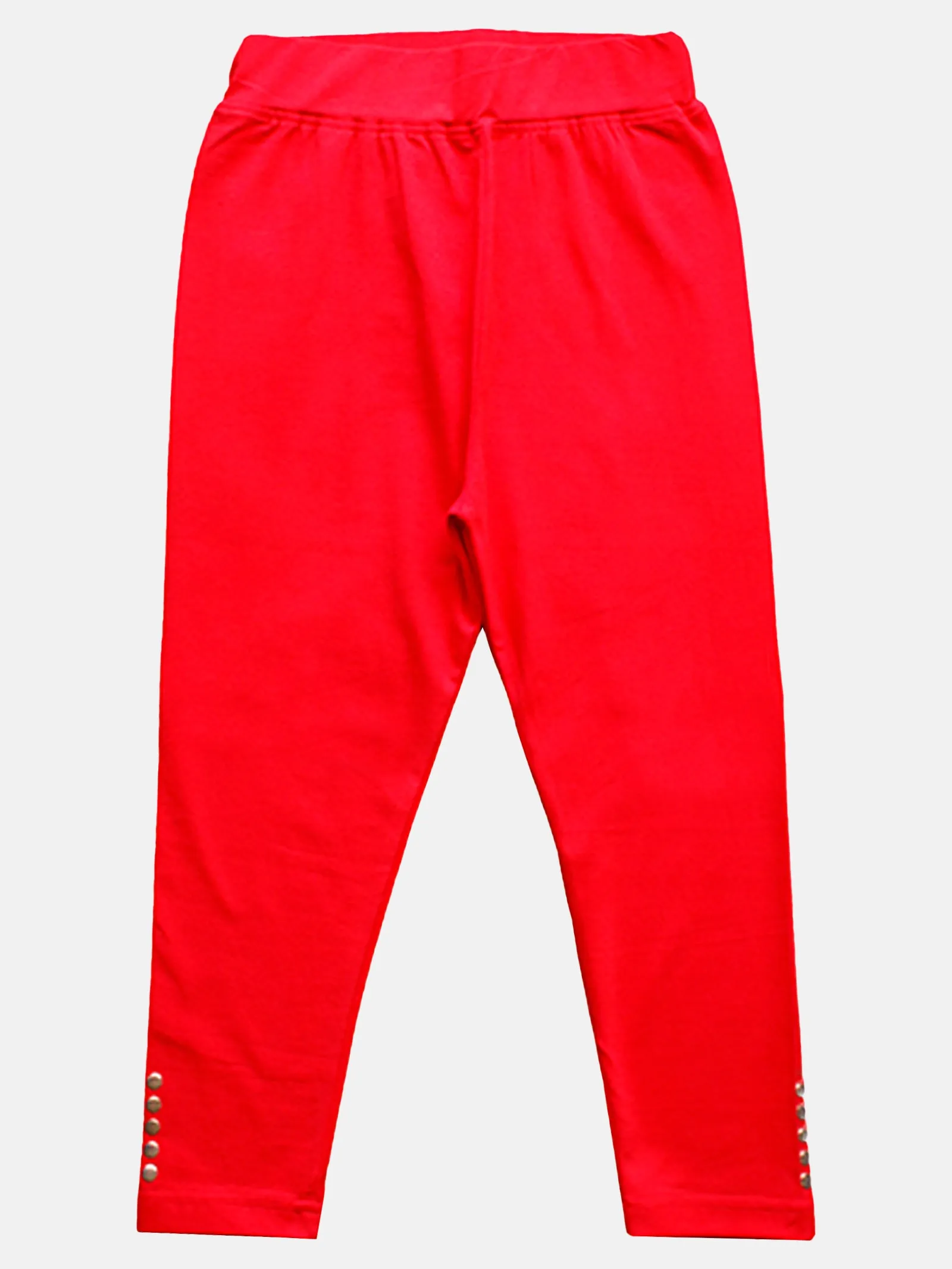 Girls Solid Capri Legging With Stud Pack Of 2