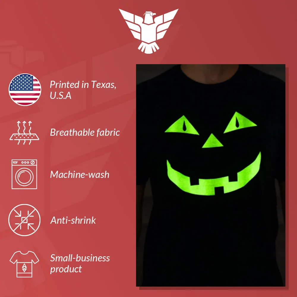 Glow in the Dark Jack O'Lantern Pumpkin Shirt for Halloween Costume and More