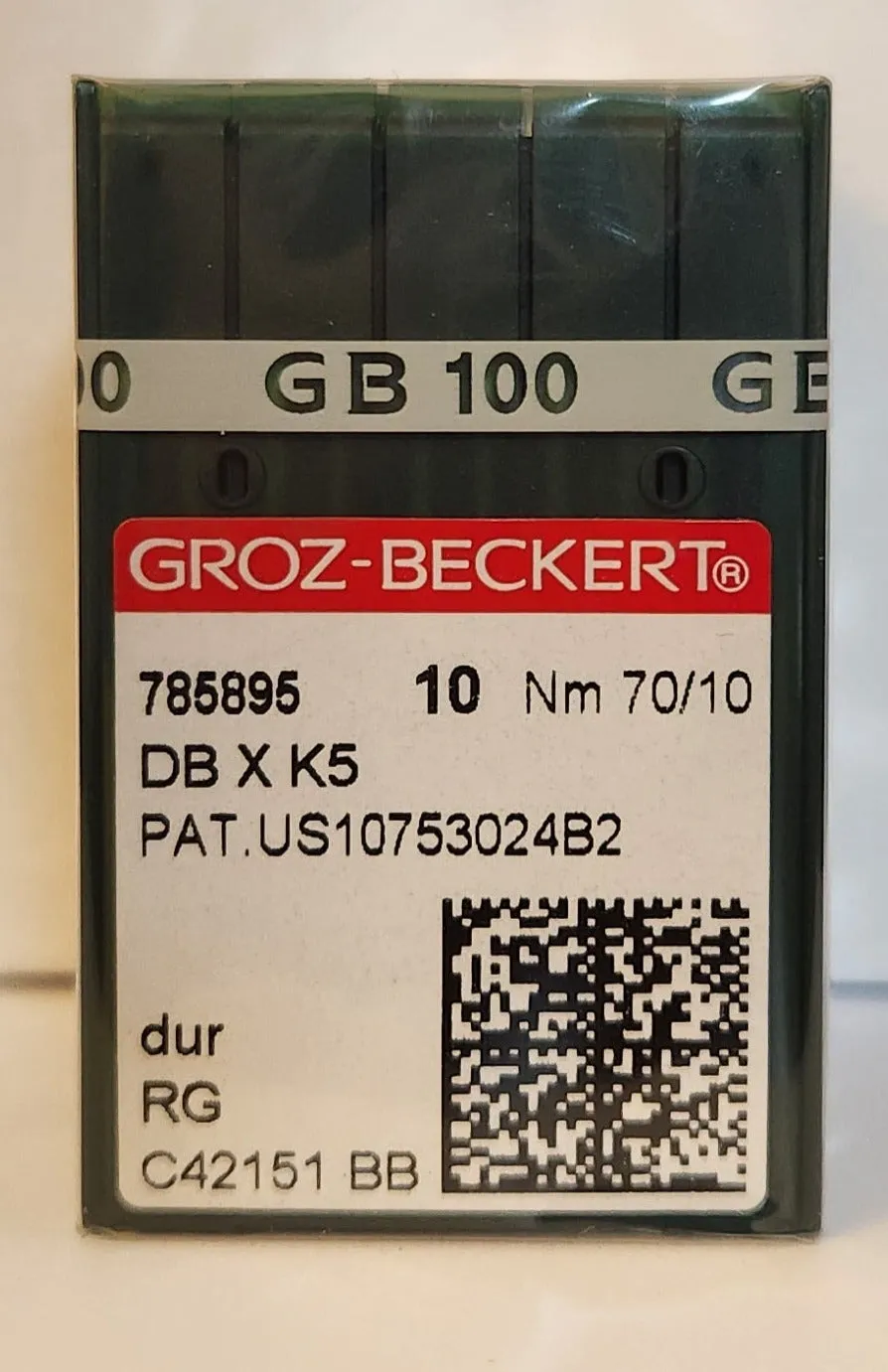 Groz Beckert GB-DBXK5RG | Round Shank | Large Eye | Sharp Point | Commercial Embroidery Needle | Chrome | 100/bx