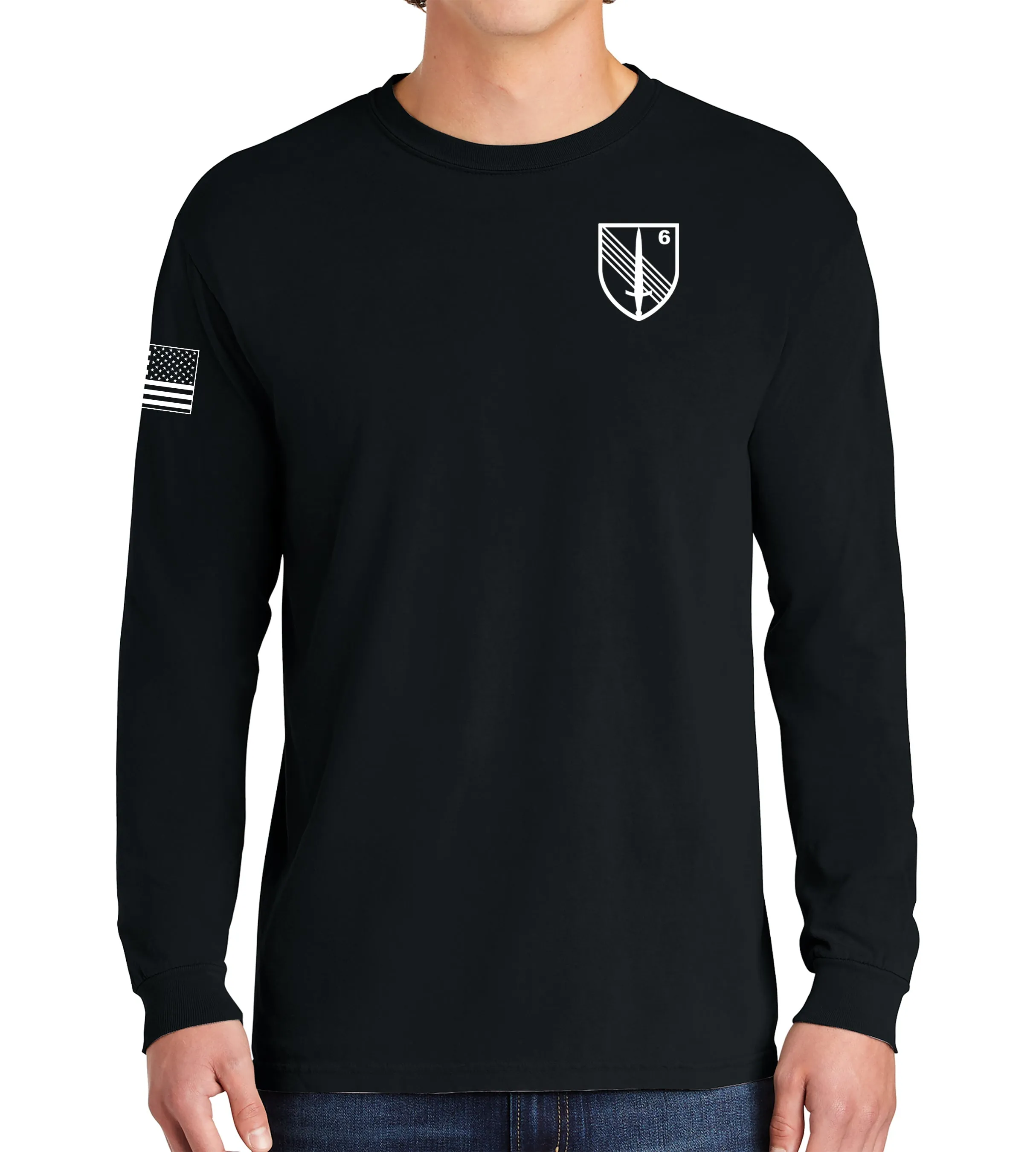 Guardians 6 4th Long Sleeve 50-50 Blend Unisex Shirt. This shirt IS approved for PT