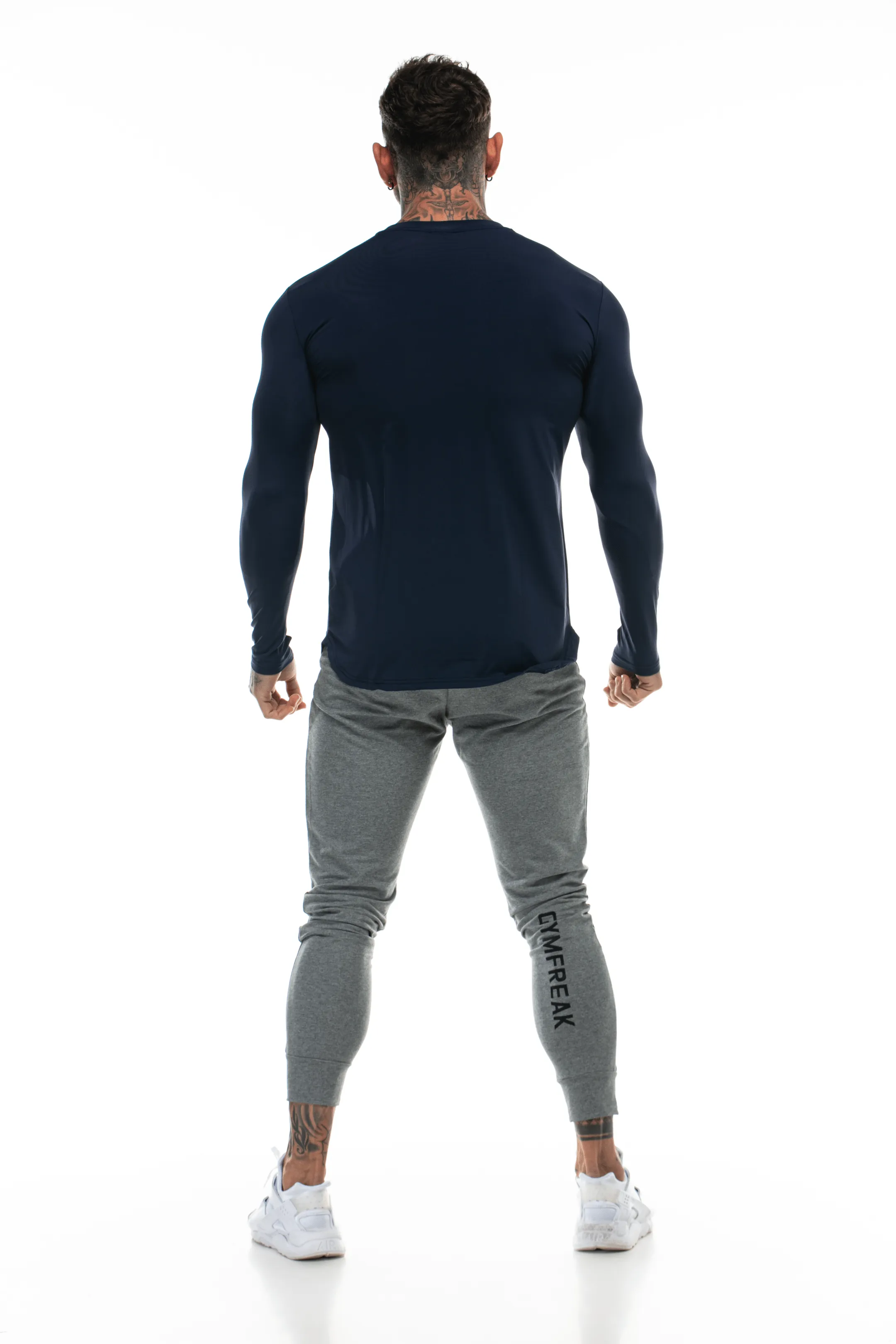 GymFreak Mens Long Sleeve Active T-shirt - Blue