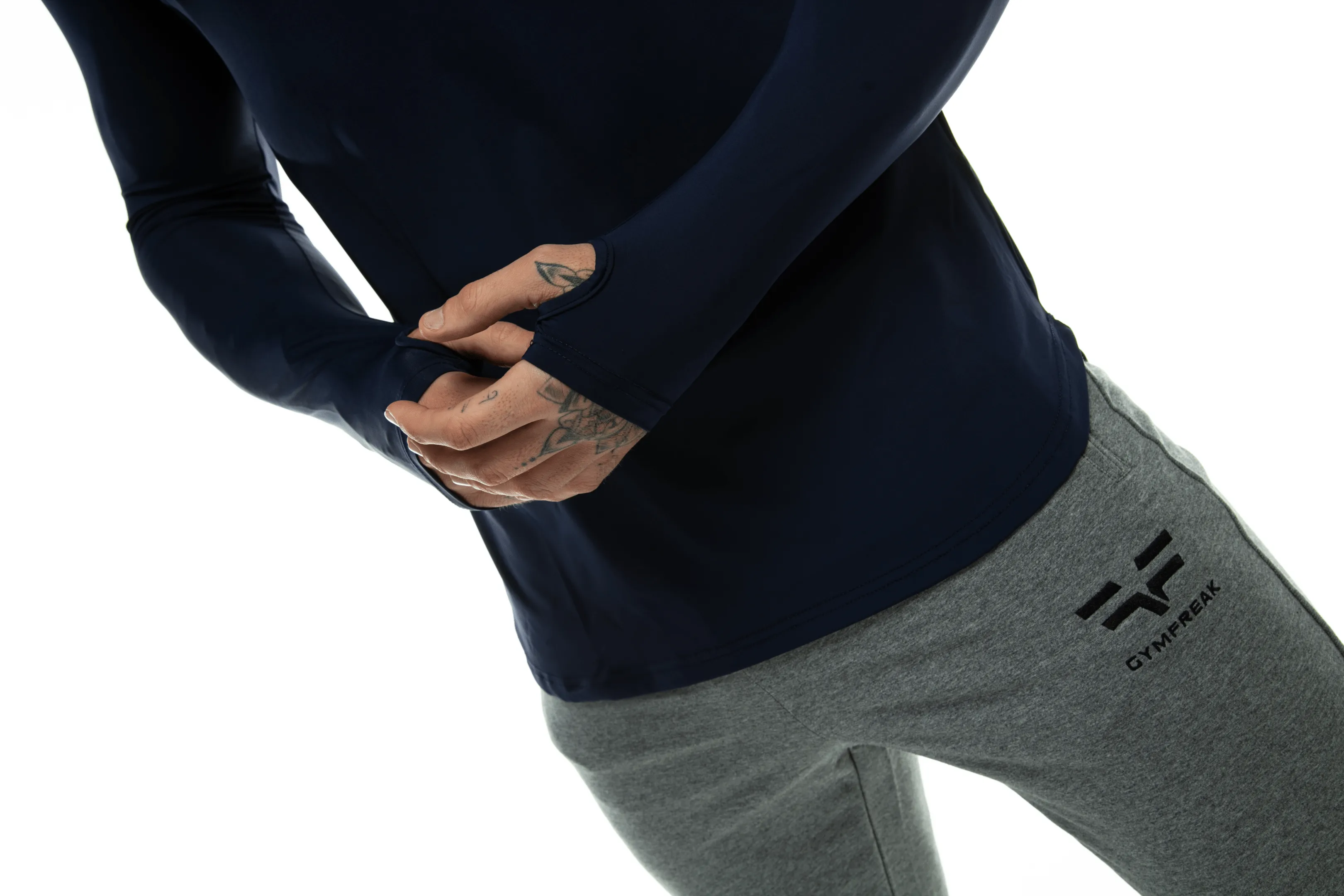 GymFreak Mens Long Sleeve Active T-shirt - Blue