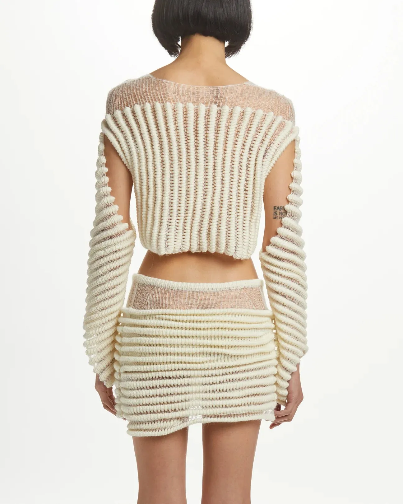 Hand Knit 3D Stripe Knit Top