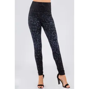 High Waist Crop Length Jeans Leggings in Small Paint Stroke