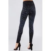 High Waist Crop Length Jeans Leggings in Small Paint Stroke