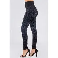 High Waist Crop Length Jeans Leggings in Small Paint Stroke