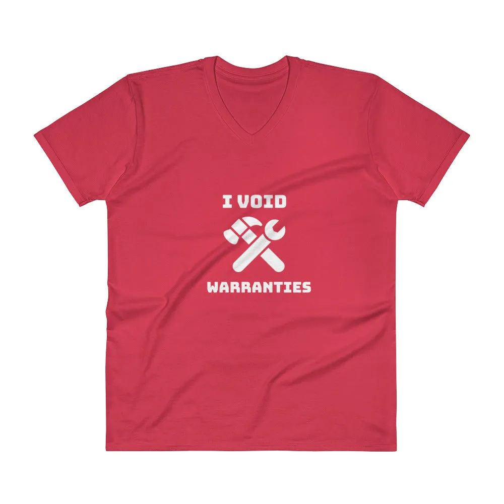 I void warranties - V-Neck T-Shirt (white text)