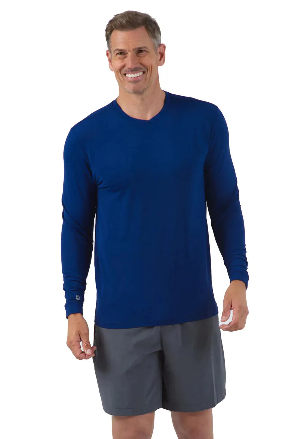 IBKUL Mens Long Sleeve Crew Pullover - Ink