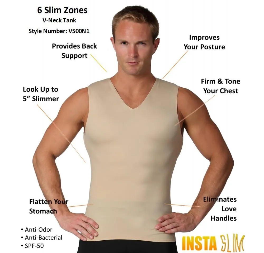 Insta Slim High Compression Sleeveless V Neck Tank ISVS00N1
