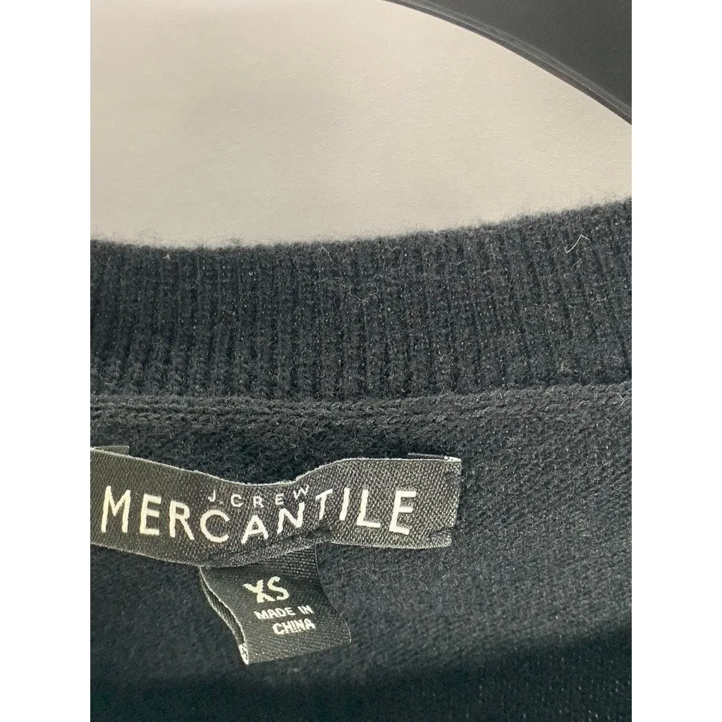 J. CREW MERCANTILE Women's Black Solid Crewneck Cotton-Blend Sweater SZ XS