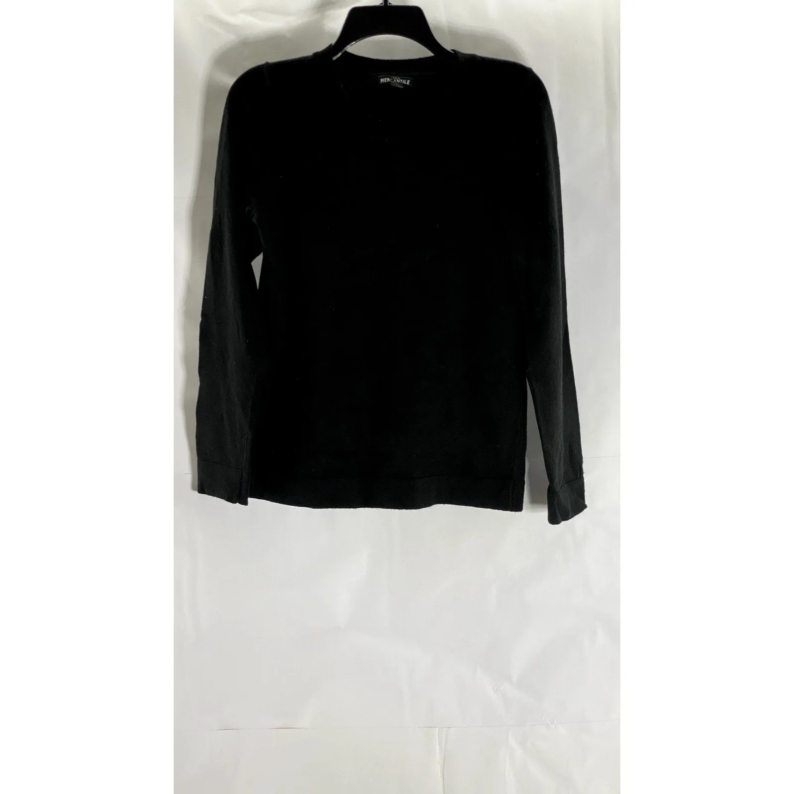 J. CREW MERCANTILE Women's Black Solid Crewneck Cotton-Blend Sweater SZ XS