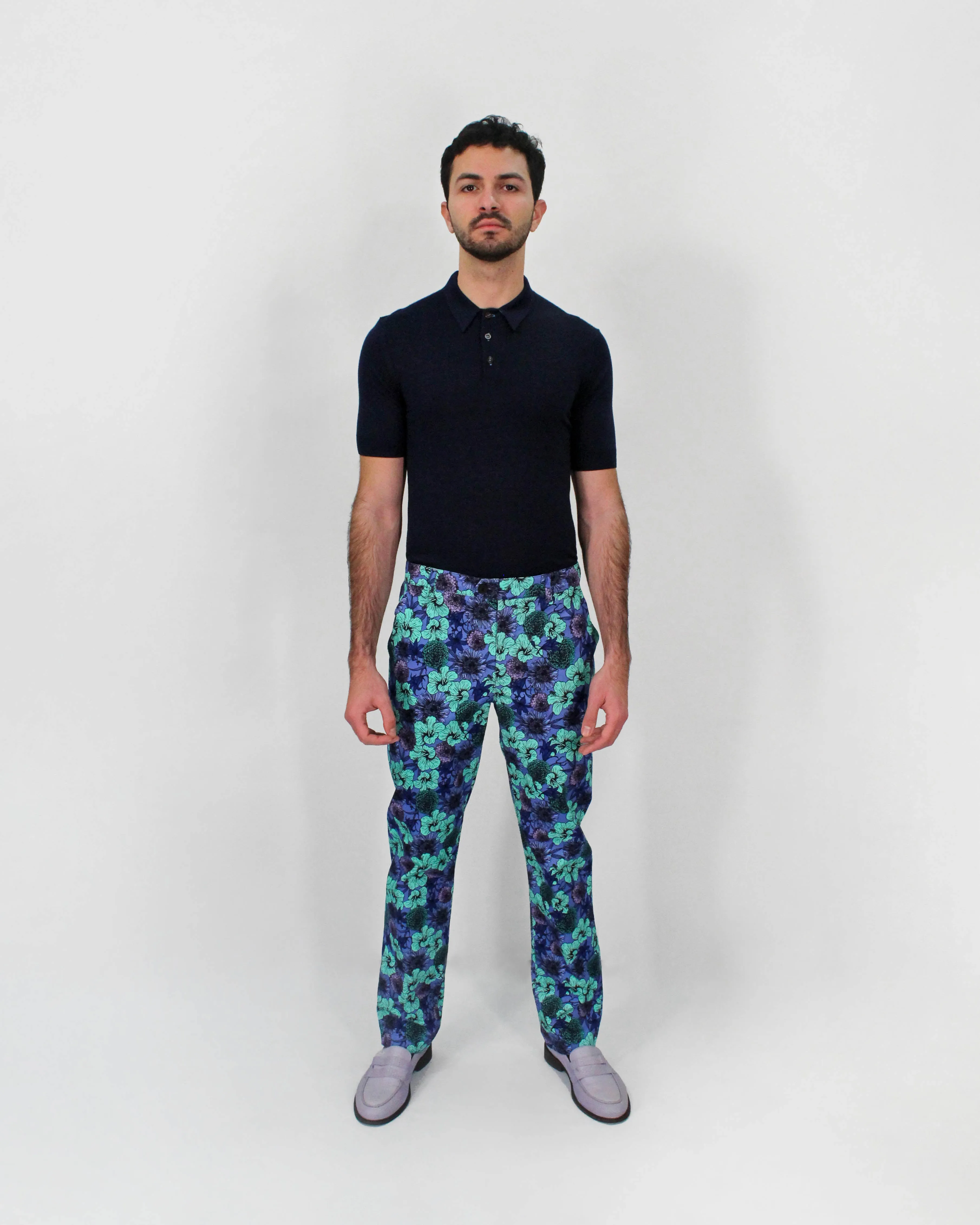 JACK LUX HIBISCUS GARDEN PANTS IN BLUE