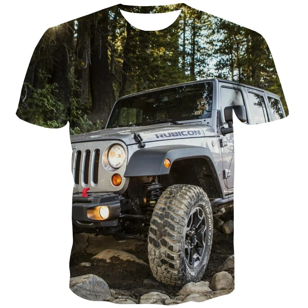 Jeep T shirts Men Offroad Tshirt Anime car Shirt Print Short Sleeve Fashion