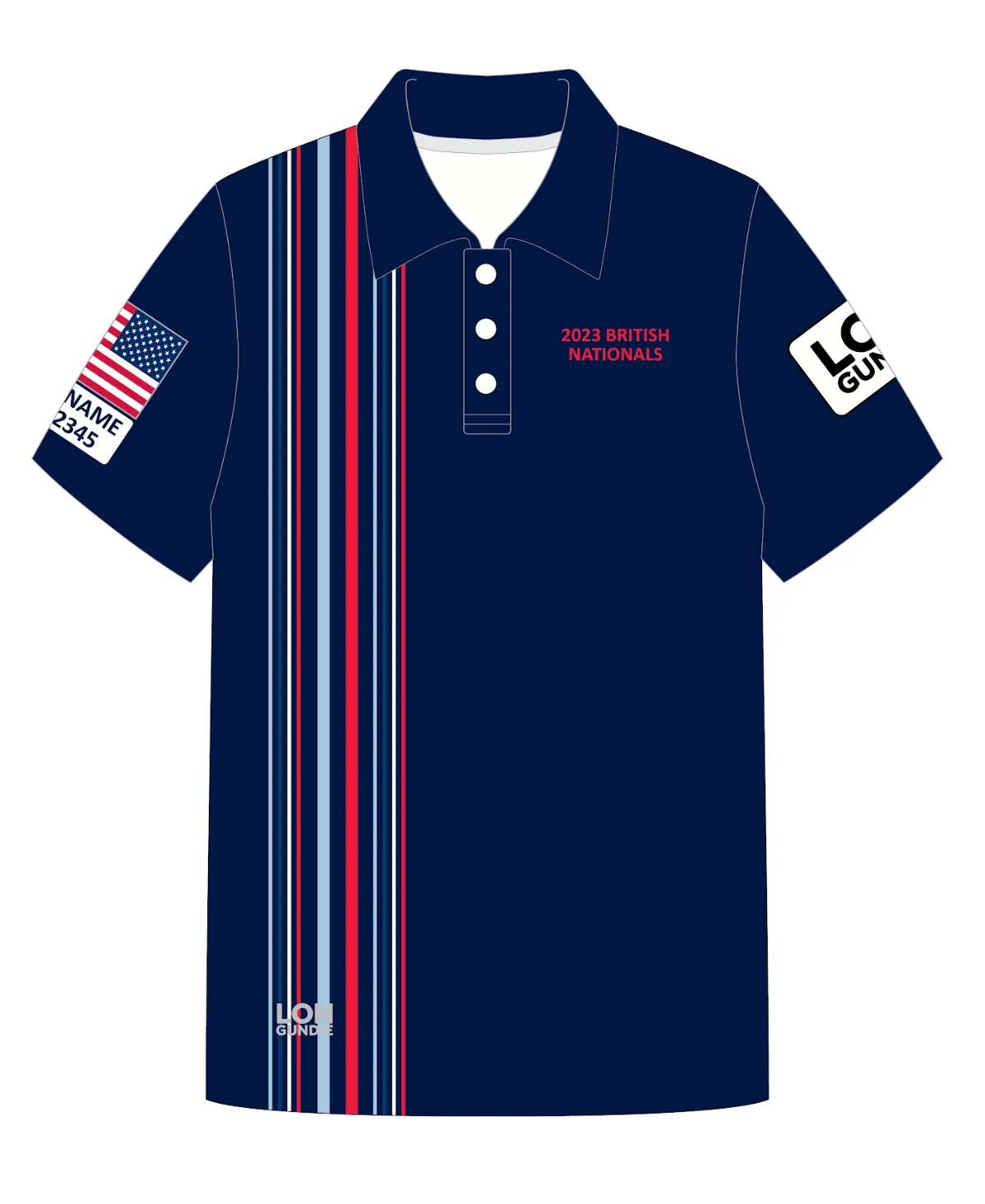 JR POLO SHIRT TOP SHORT SLEEVE NAVY | USODA BRITISH NATIONALS | PSNLZ'D