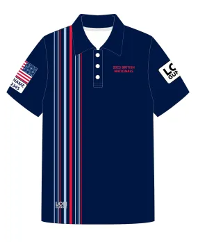 JR POLO SHIRT TOP SHORT SLEEVE NAVY | USODA BRITISH NATIONALS | PSNLZ'D