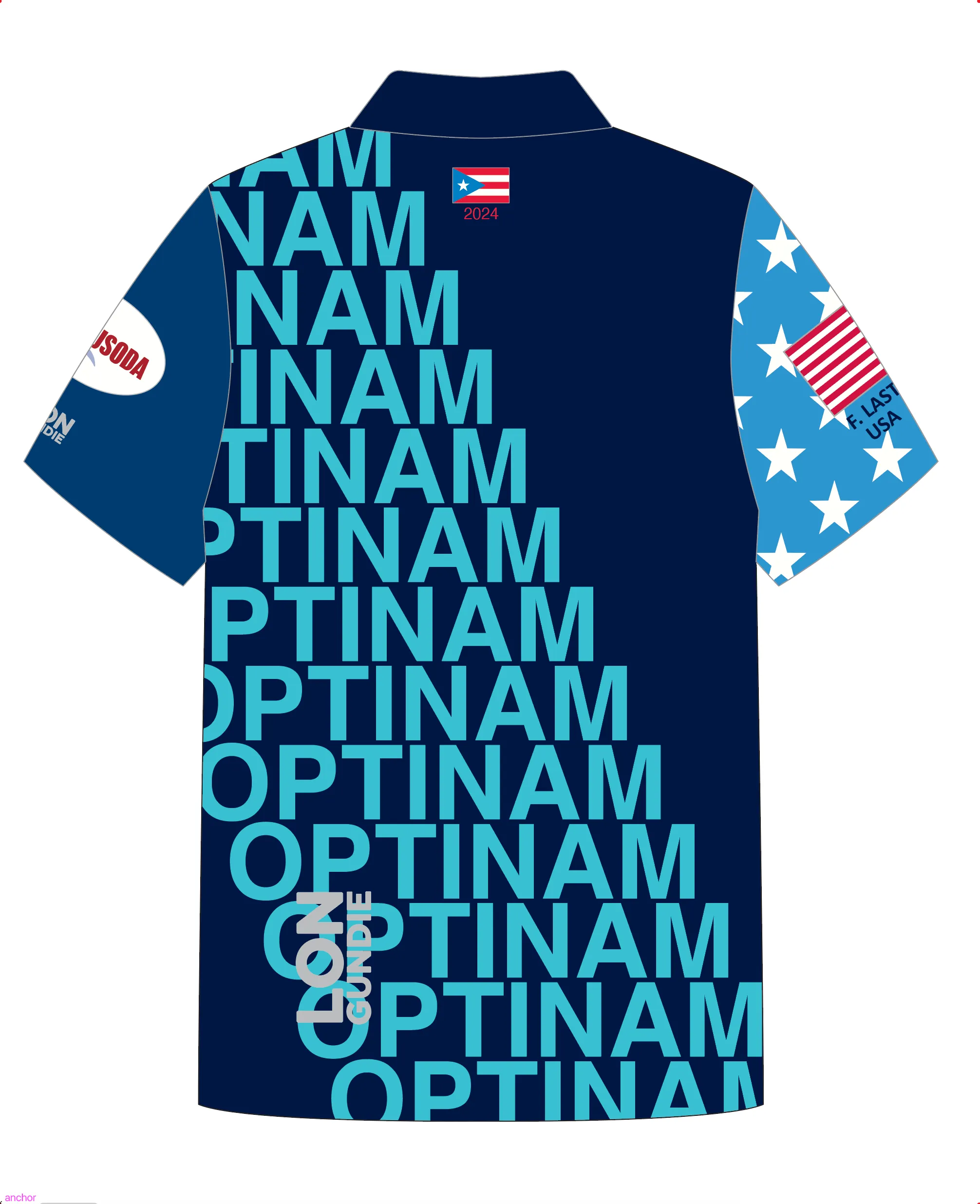 JR POLO SHIRT TOP SHORT SLEEVE NAVY | USODA NORTH AMERICANS | PSNLZ'D