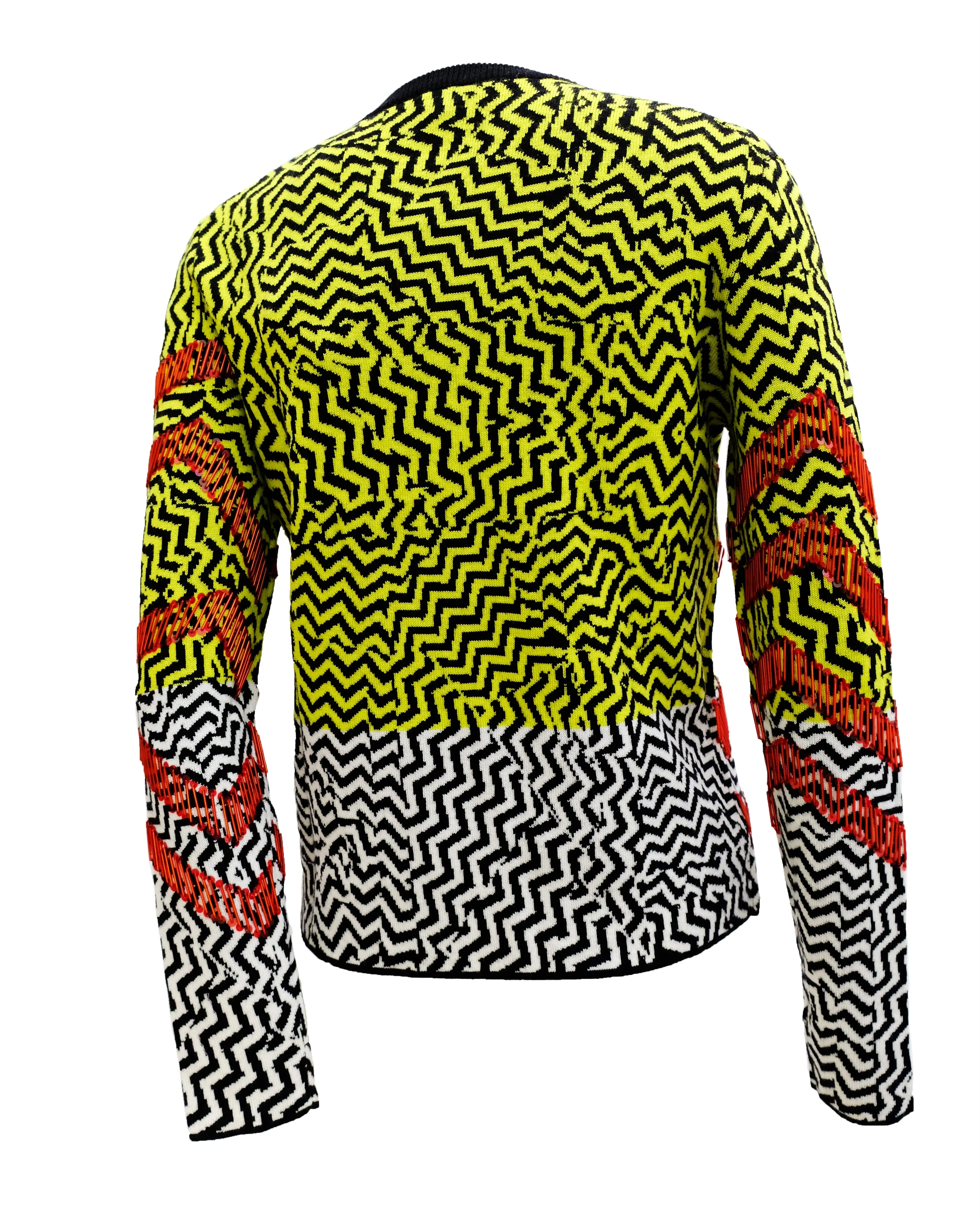 Kenzo Vintage Zigzag Jumper with Red Sequins, UK10-12