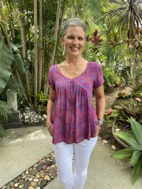 Kesha Top Magenta Stone NEW