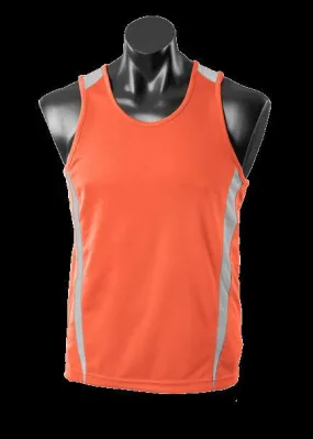 Kids Eureka Singlet Orange/Charcoal