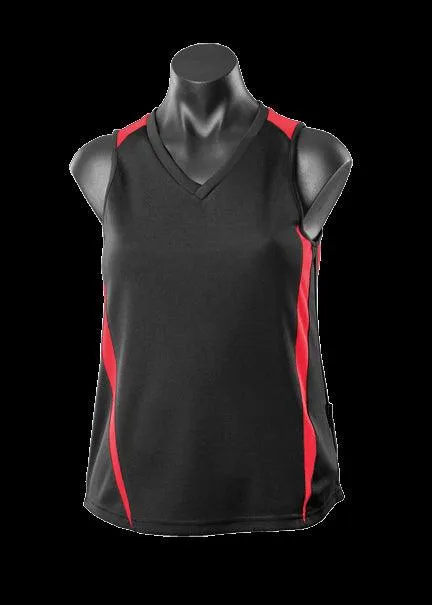 Ladies Eureka Singlet Black/Red