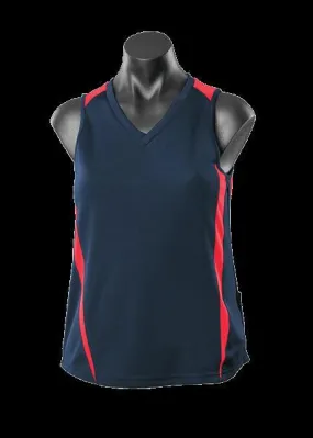 Ladies Eureka Singlet Navy/Red
