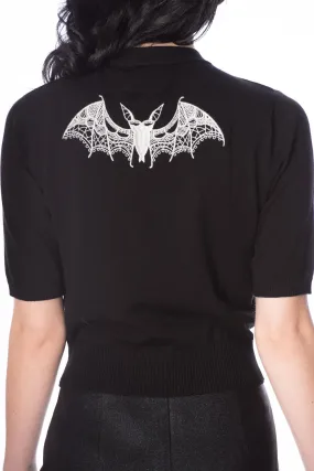 Lady Bat Tie Neck Blouse
