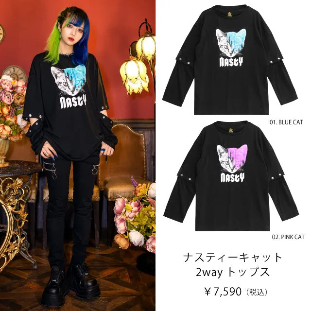 Listen Flavor "Nasty Cat" convertible t-shirt