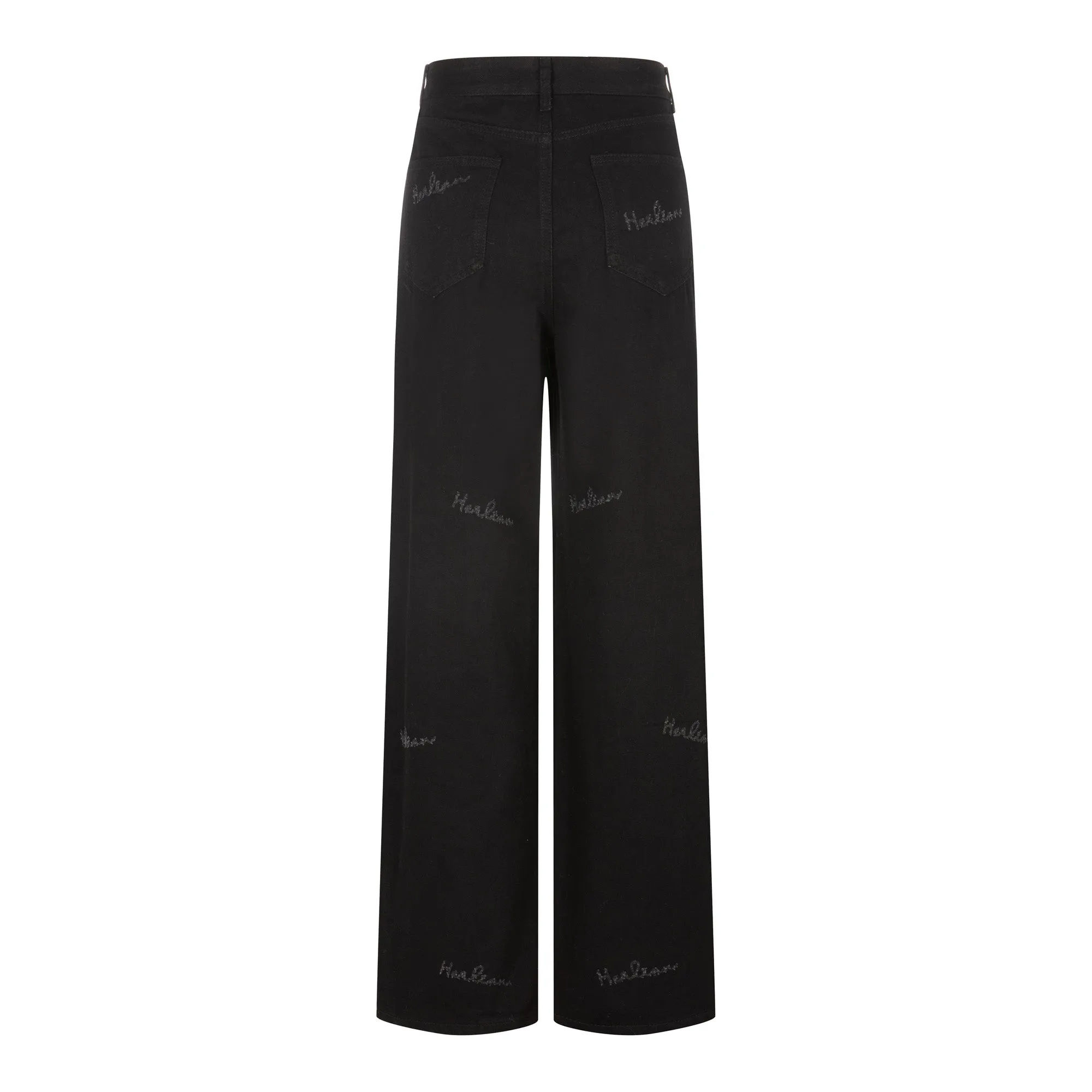 LOGO Needlepoint Dark Print Jeans in Black
