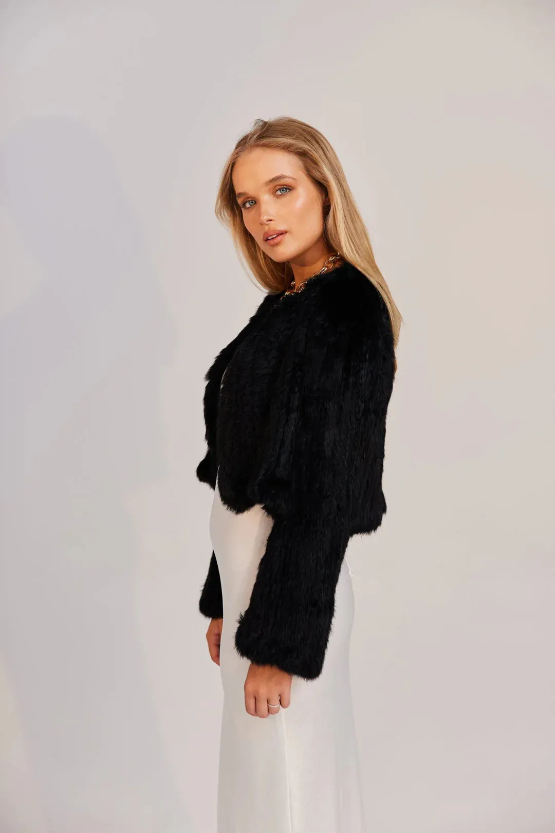 LOLA CROP JACKET (BLACK)