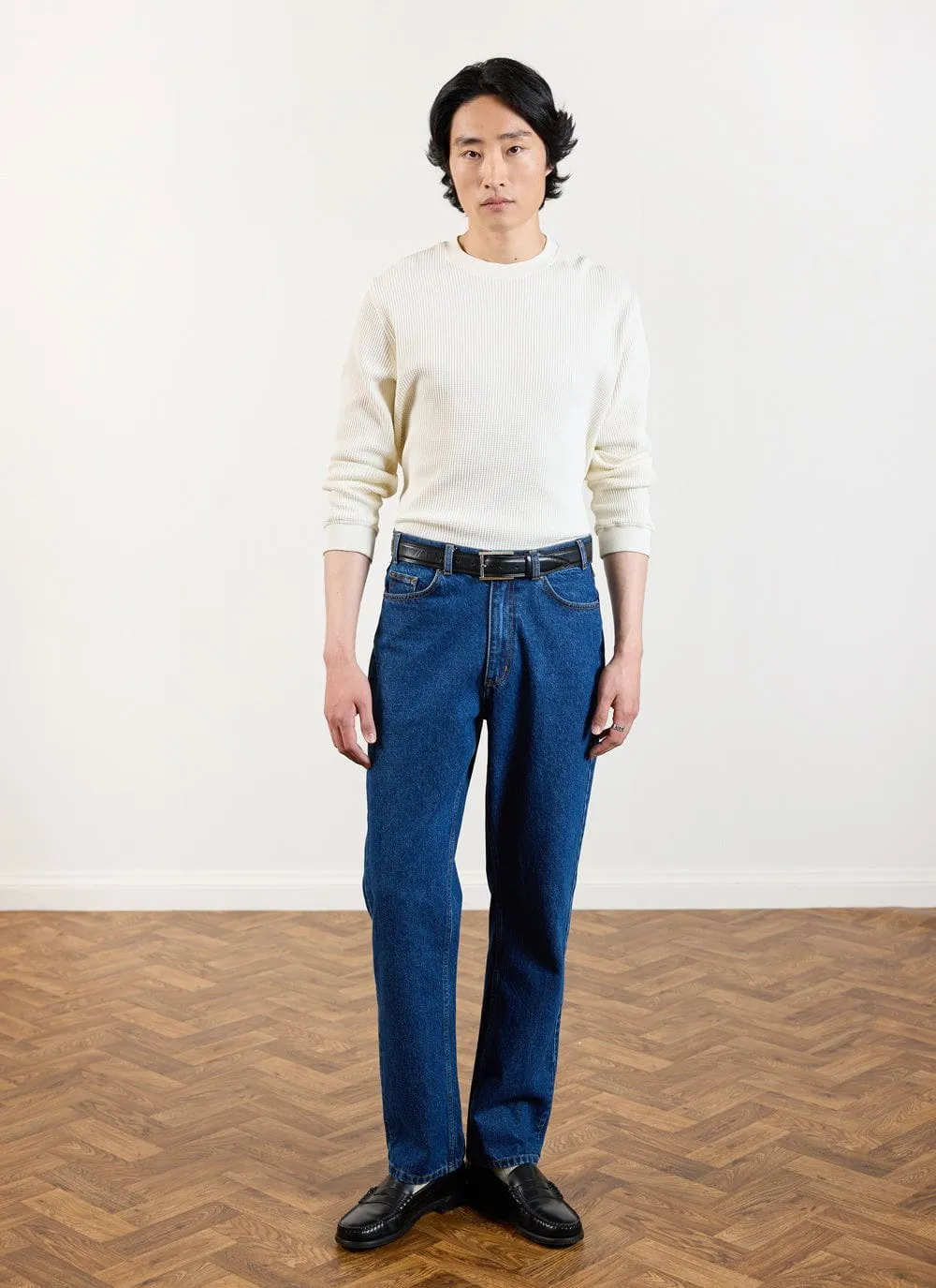 Long Sleeve T Shirt | Cotton Waffle | Ecru