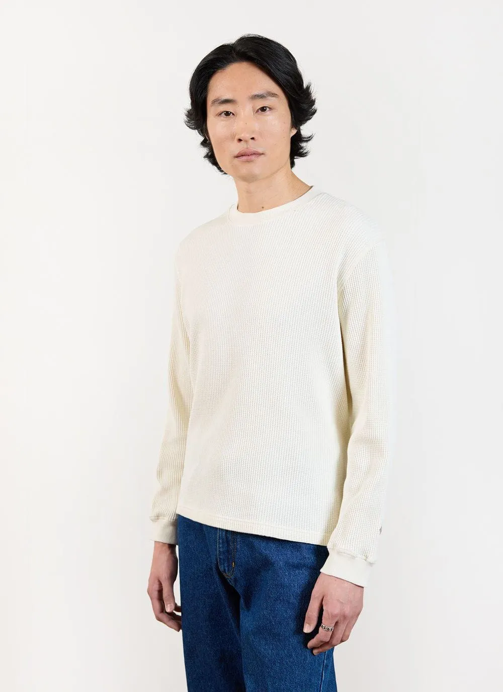 Long Sleeve T Shirt | Cotton Waffle | Ecru