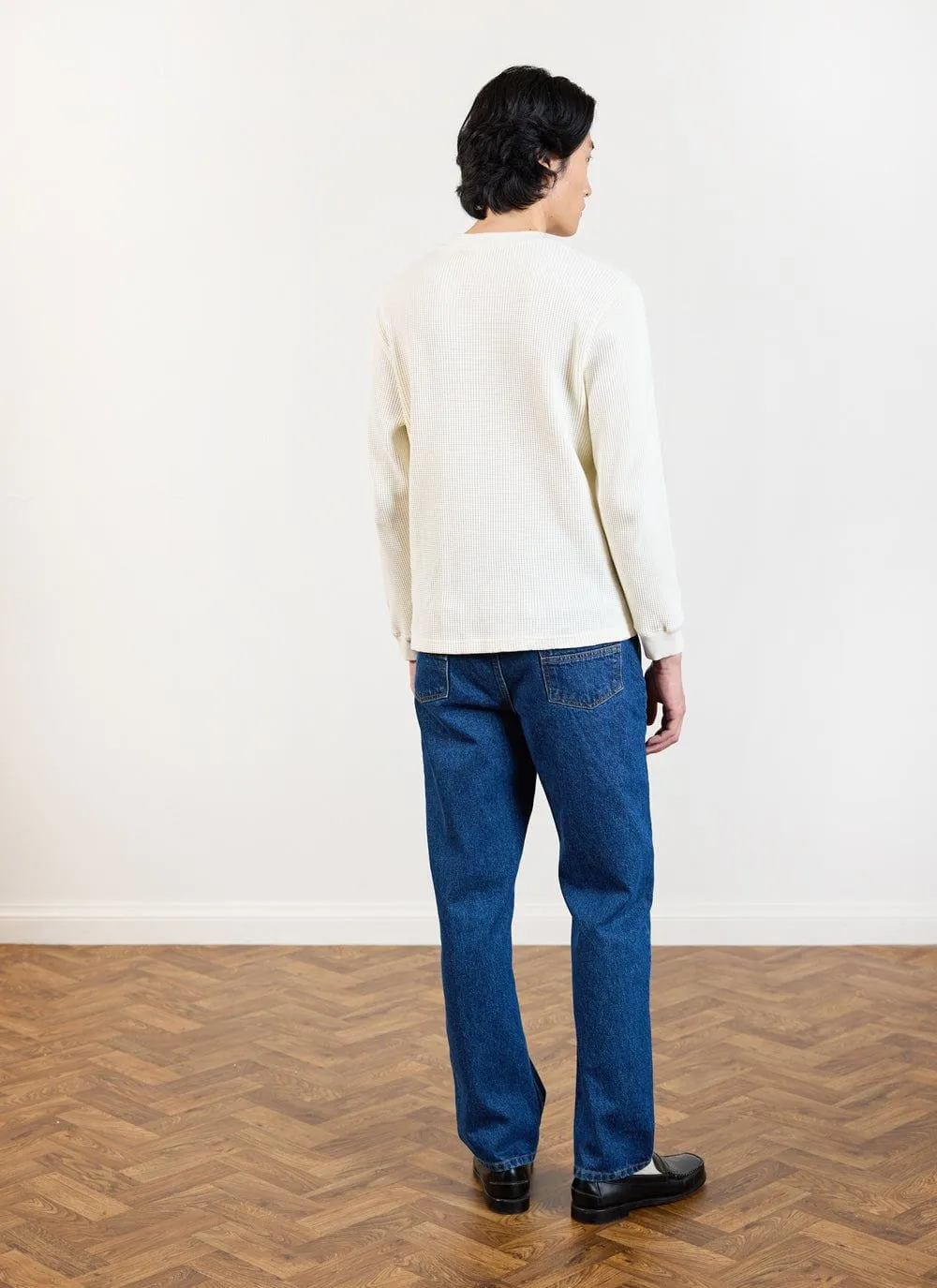 Long Sleeve T Shirt | Cotton Waffle | Ecru