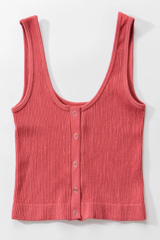 Mad About You Terracotta Cropped Tank (Size Large)