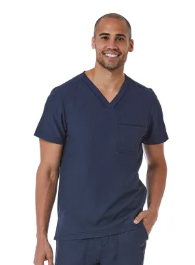 Maevn Men's Contrast Piping V-Neck Scrub Top