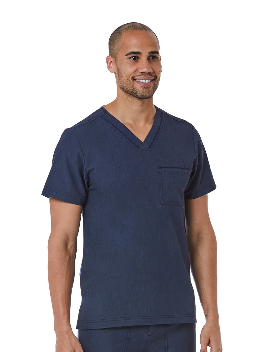 Maevn Men's Contrast Piping V-Neck Scrub Top