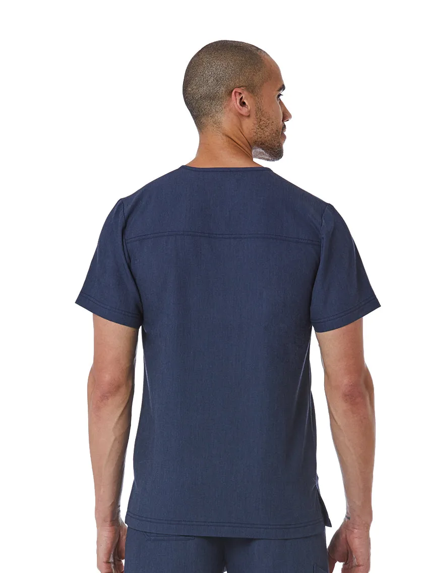 Maevn Men's Contrast Piping V-Neck Scrub Top
