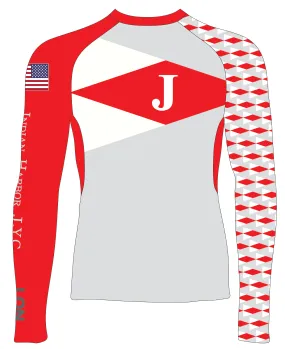 MEN RASH GUARD TOP FITTED GRAY | INDIAN HARBOR YACHT CLUB J