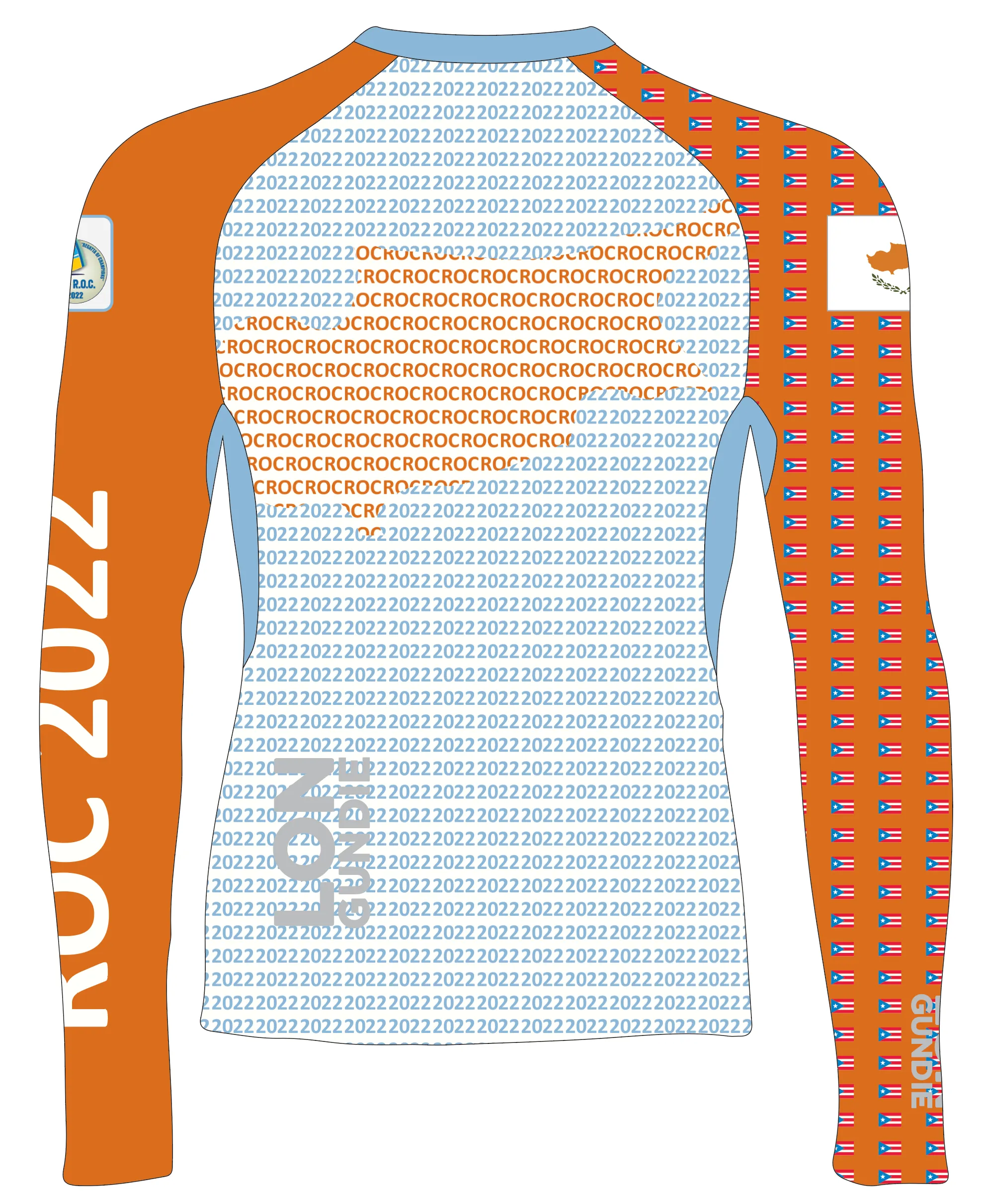 MEN RASH GUARD TOP FITTED LT BLUE | FERRER FAMILY ROC | PSNLZ'D