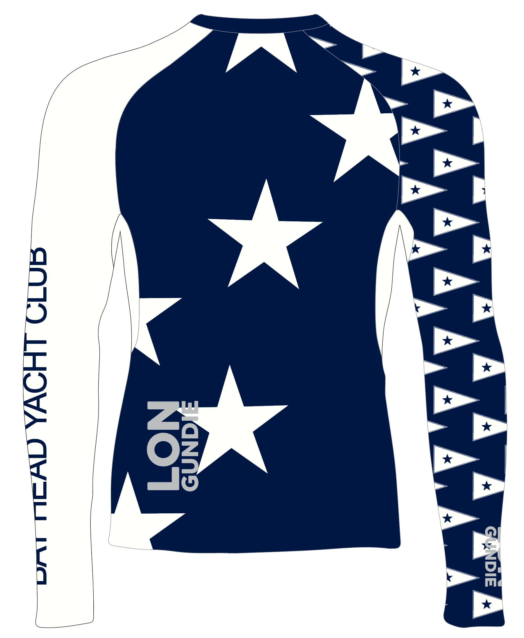 MEN RASH GUARD TOP FITTED NAVY | BAY HEAD YACHT CLUB