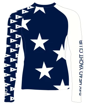 MEN RASH GUARD TOP FITTED NAVY | BAY HEAD YACHT CLUB