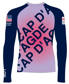 MEN RASH GUARD TOP FITTED PURPLE | USODA CAP D'AGDE | PSNLZ'D