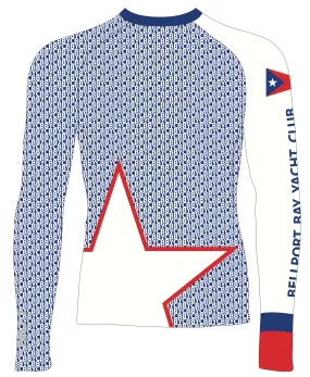 MEN RASH GUARD TOP LONG SLEEVE BLUE | BELLPORT BAY YC