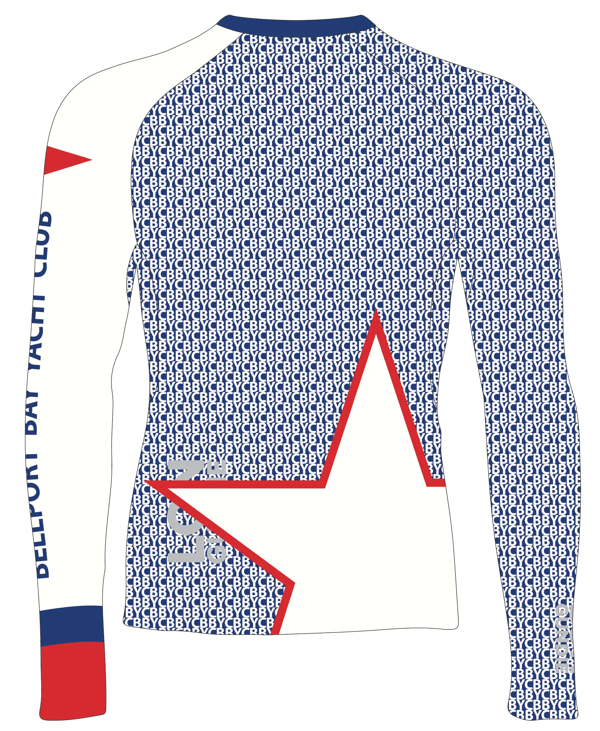 MEN RASH GUARD TOP LONG SLEEVE BLUE | BELLPORT BAY YC