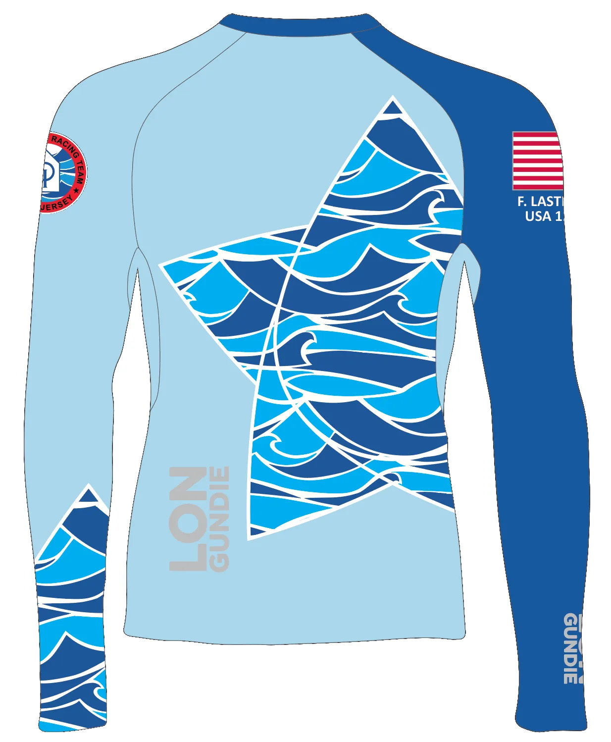 MEN RASH GUARD TOP LONG SLEEVE BLUE | CERT | PSNLZ'D