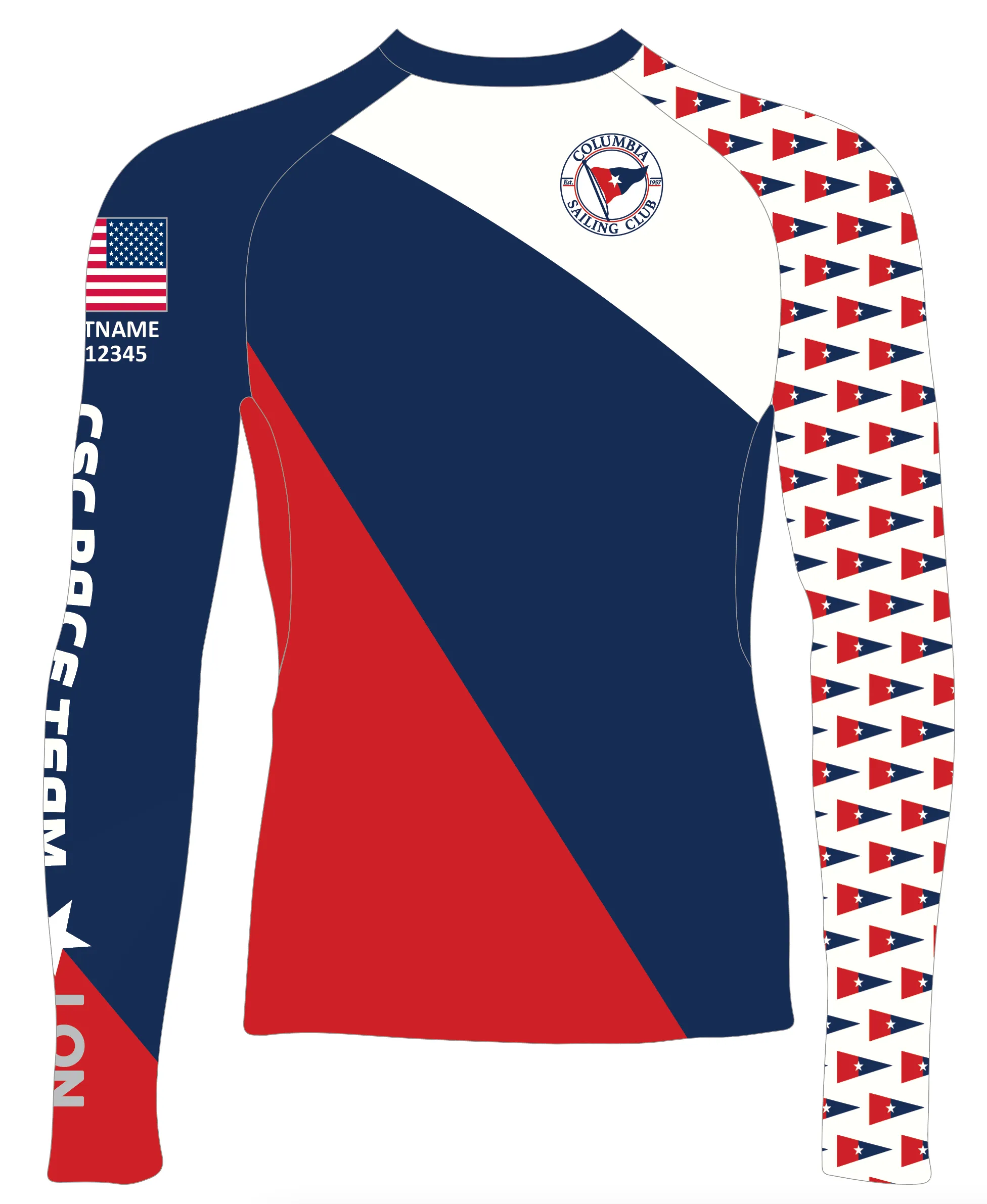 MEN RASH GUARD TOP LONG SLEEVE BLUE | COLUMBIA SAILING CLUB | PSNLZ'D